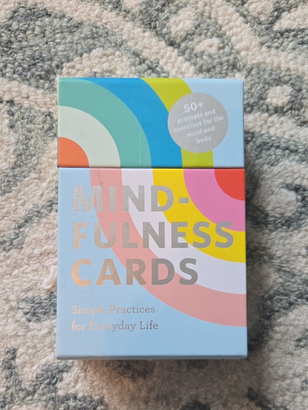 Chronicle Books Mindfulness Cards - Light Blue with Multicolor Accents